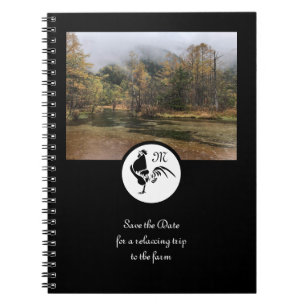 Cuaderno Silueta de listón negro Monograma foto