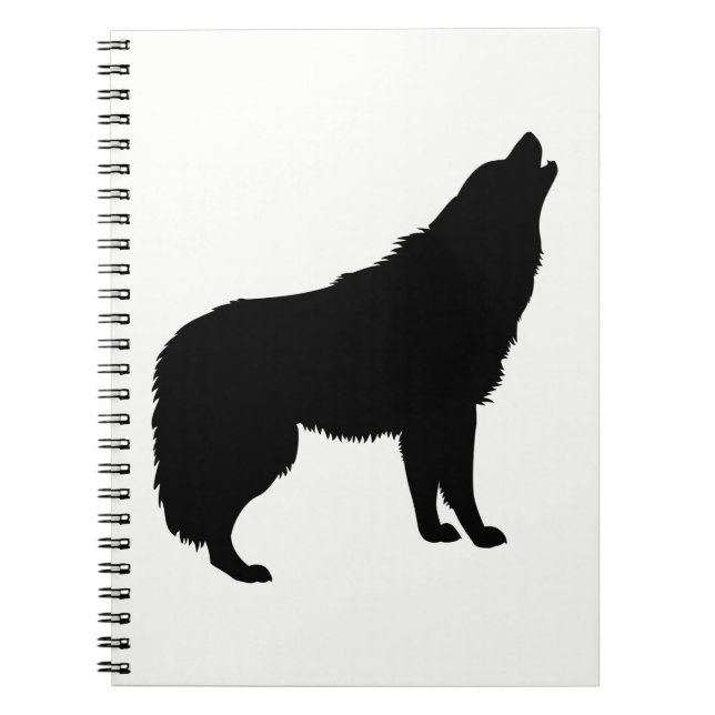 Cuaderno Silueta de lobo aullador (Frente)