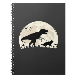 Cuaderno Silueta de luna de dinosaurio de Halloween de past