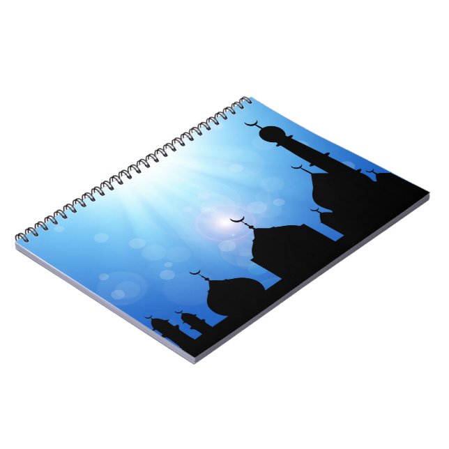 Cuaderno Silueta de mezquita con rayos de sol - portátil (Lado Izquierdo)