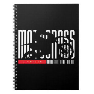 Cuaderno Silueta de motocicleta de Motocross de Michigan