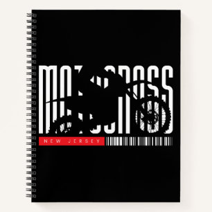 Cuaderno Silueta de motocicleta de Motocross de Nueva Jerse