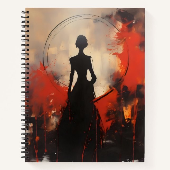 Cuaderno Silueta de mujer abstracta (Anverso)