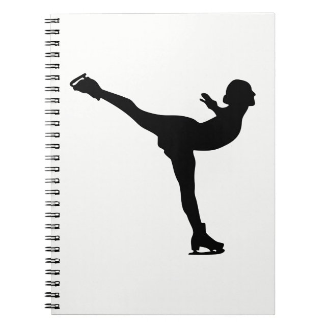 Cuaderno Silueta de mujer patinando sobre hielo (Frente)