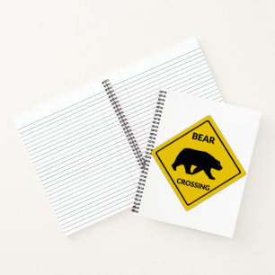 Cuaderno silueta de oso en señal de cruce de osos de Slippe
