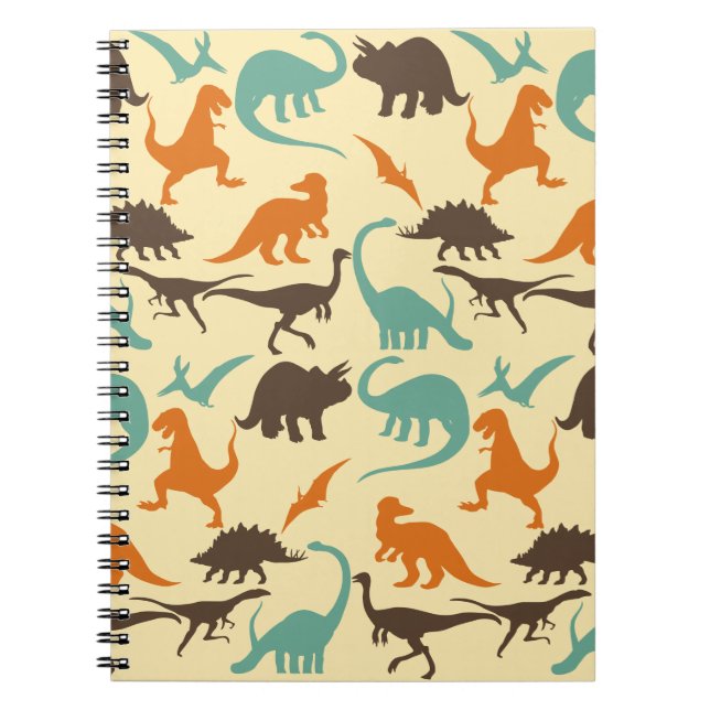 Cuaderno Silueta de patrón de dinosaurio (Frente)