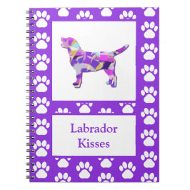 Cuaderno Silueta de perro Labrador Retriever Pata Morado PY