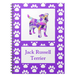 Cuaderno Silueta de perro Terrier Jack Russell Pata MoradoP
