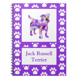 Cuaderno Silueta de perro Terrier Jack Russell Pata MoradoP