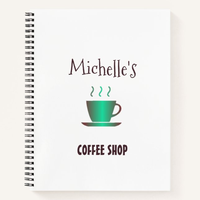 Cuaderno Silueta de taza caliente de cafetería (Anverso)
