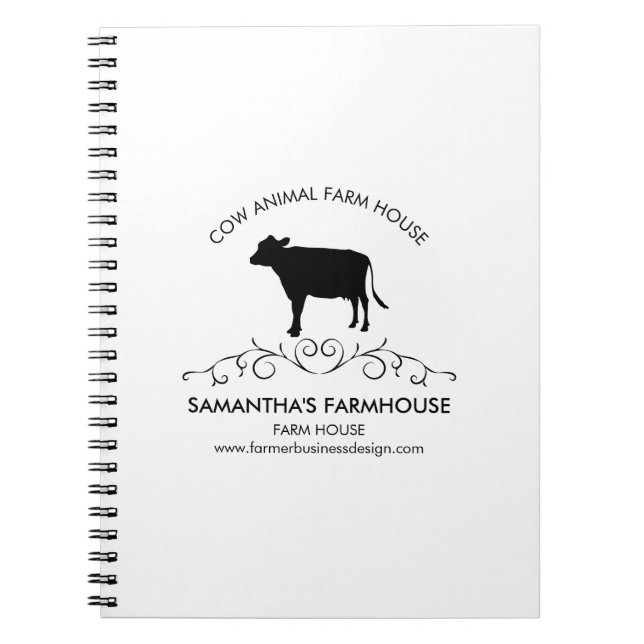Cuaderno Silueta de vaca de granja elegante (Frente)