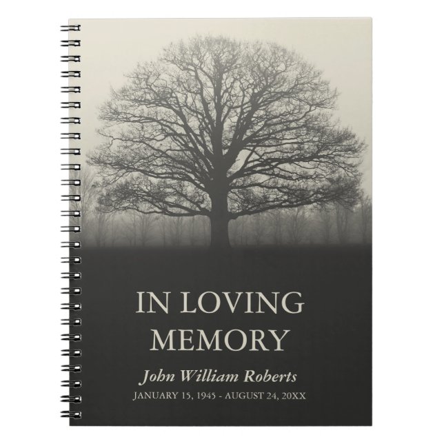 Cuaderno Silueta del árbol en Guestbook cariñoso de la (Frente)