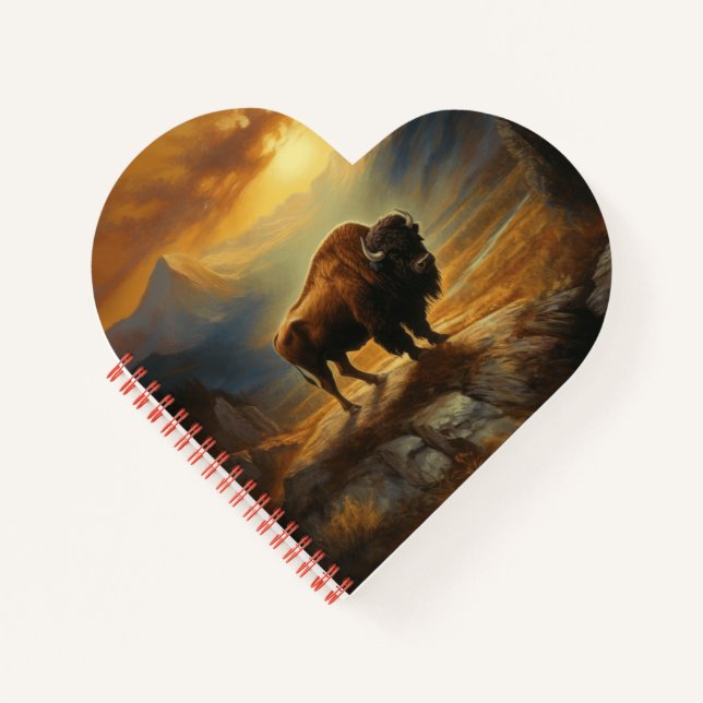 Cuaderno Silueta del búfalo al atardecer  (Anverso)