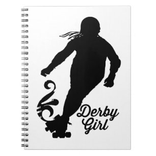 Cuaderno Silueta del chica de Derby, patinaje de Derby del