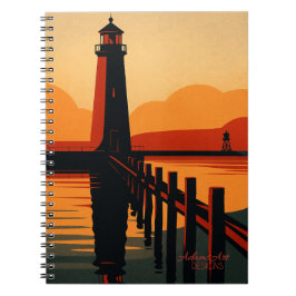 Cuaderno Silueta del Faro al Atardecer