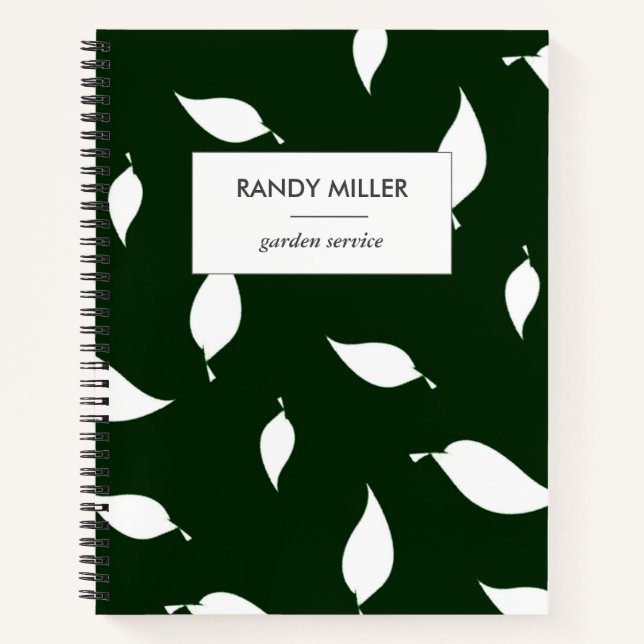 Cuaderno Silueta hojas blancas verdes (Anverso)