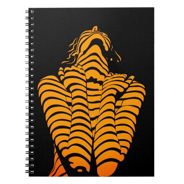 Cuaderno Silueta moderna expresiva de mujer abstracta (Frente)