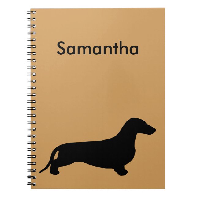 Cuaderno Silueta negra de Dachshund + tus ideas (Frente)