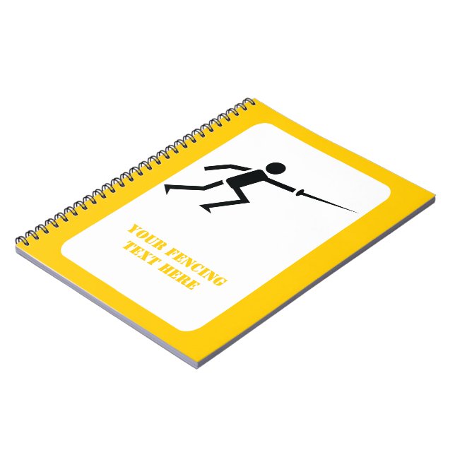 Cuaderno Silueta negra de esgrima de espada personalizado (Lado Izquierdo)