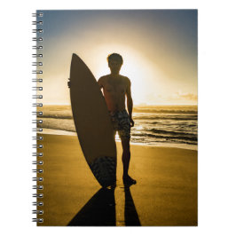 Cuaderno Silueta surfista al amanecer
