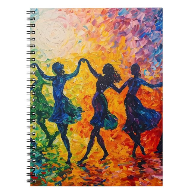 Cuaderno Siluetas coloridas bailando (Frente)