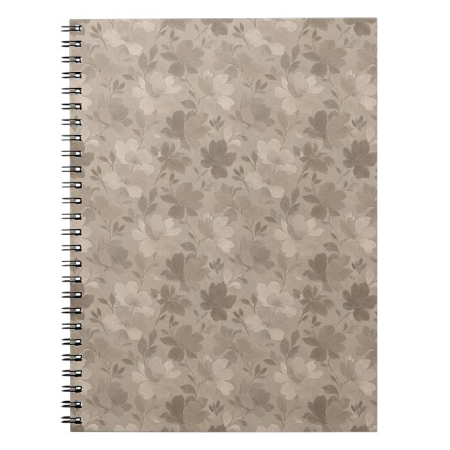Cuaderno Siluetas de flores contemporáneas texturizadas (Frente)