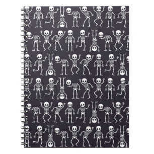 Cuaderno Siluetas esqueléticas sin fisuras para halloween