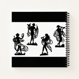 Cuaderno siluetas griegas antiguas de las musas