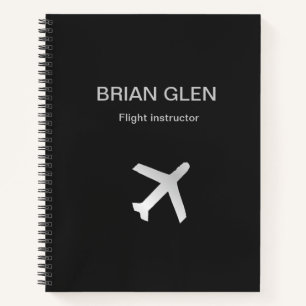 Cuaderno Silva gris de plano de vuelo plateado