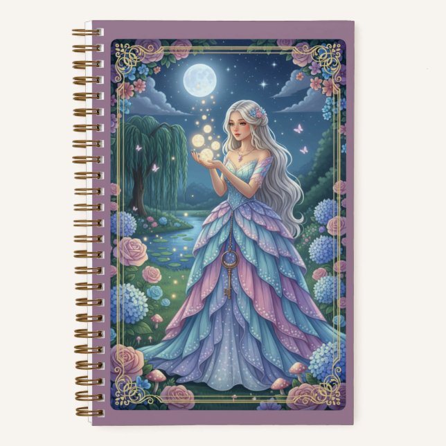 Cuaderno Silver Hair Fairy & Shimmering Petal Gown Journal (Anverso)
