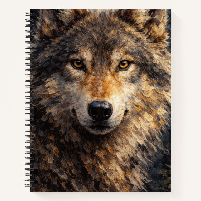 Cuaderno Silver Timber | Arte de vida silvestre de lobo | C (Anverso)