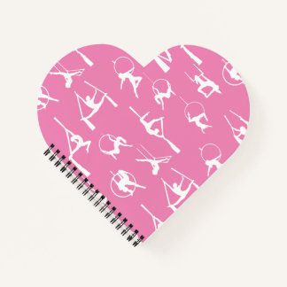 Cuaderno Silvulas aéreas aeralistas Lyra siluetas rosadas
