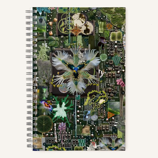 Cuaderno Simbiosis de Biocircuito: Metamorfosis Mecánica (Anverso)