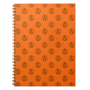 Cuaderno Símbolo ateo: negro sobre naranja