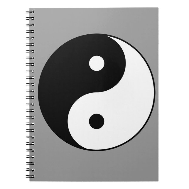 Cuaderno símbolo blanco negro de yin yang (Frente)
