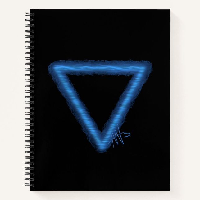 Cuaderno Símbolo de alquimia de elemento de agua ondulada (Anverso)
