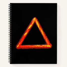 Cuaderno Símbolo de alquimia de elemento de fuego deslumbra