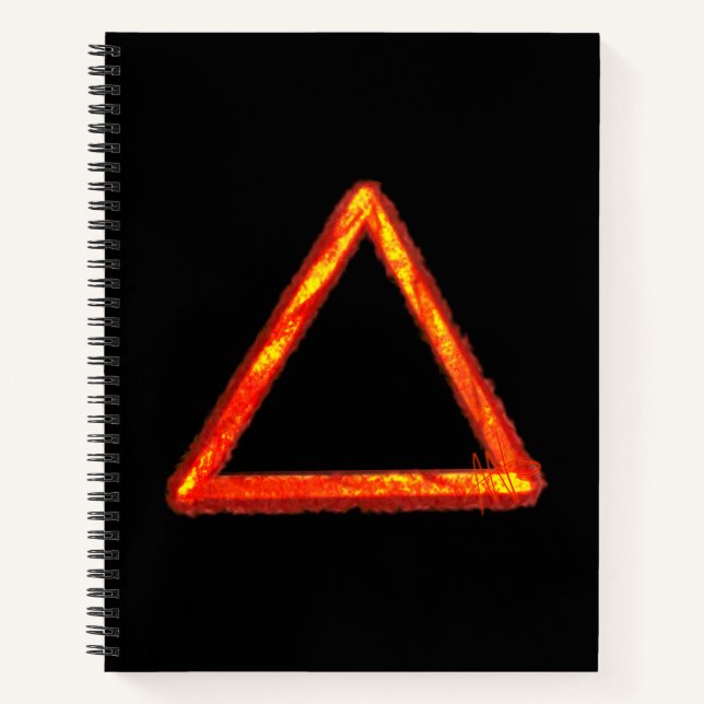 Cuaderno Símbolo de alquimia de elemento de fuego deslumbra (Anverso)