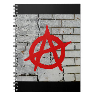 Cuaderno Símbolo de anarquía con grafiti rojo