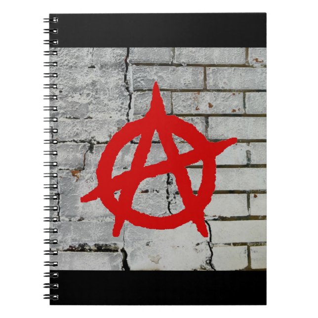 Cuaderno Símbolo de anarquía con grafiti rojo (Frente)