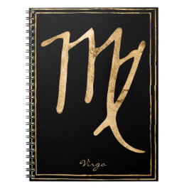 Cuaderno Símbolo de astrología de oro estilizado de Virgo