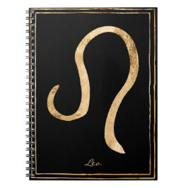 Cuaderno Símbolo de astrología estilizada con oro de Leo ha