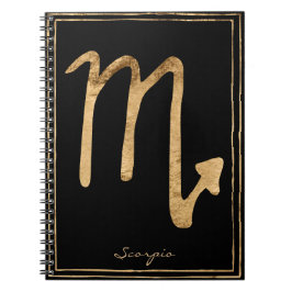 Cuaderno Símbolo de astrología estilizada de oro con martil