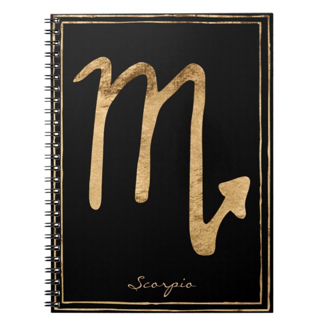 Cuaderno Símbolo de astrología estilizada de oro con martil (Frente)