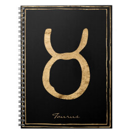 Cuaderno Símbolo de astrología estilizada de oro de Taurus