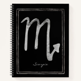 Cuaderno Símbolo de astrología estilizada de plata con mart