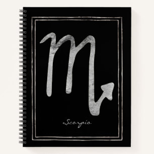 Cuaderno Símbolo de astrología estilizada de plata con mart