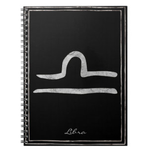 Cuaderno Símbolo de astrología estilizada de plata labrada