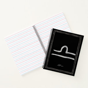 Cuaderno Símbolo de astrología estilizada de plata labrada