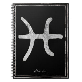 Cuaderno Símbolo de astrología estilizada de plata martilla